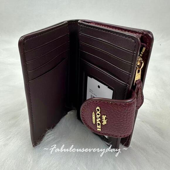 Coach Medium Corner Zip Wallet In Leather/Dark Wine CBO41 NWT - Picture 6 of 6